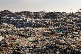 Garbage dump with plastic garbage