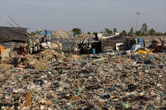 Garbage dump with plastic garbage