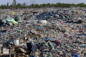 Garbage dump with plastic garbage