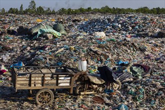 Garbage dump with plastic garbage