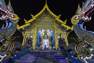 Naga Figures at the entrance of Wat Rong Seur Ten