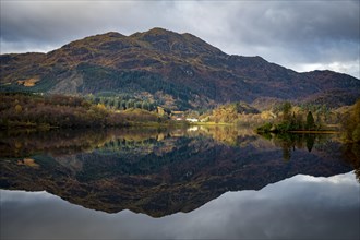 Reflection in Loch Katrine with Highlands