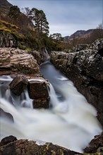 Narrow gorge with River Etive in the foreground