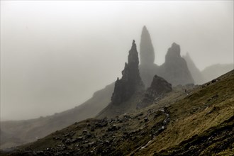 Old Man of Storr Rock in the Fog
