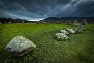 Stone circle with dramatic cloud sky