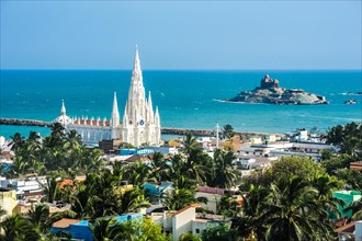 Pilgrimage town Kanyakumari with pilgrimage church Our Lady of Ransom