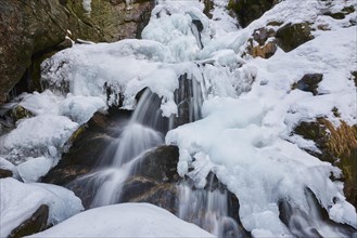 Frozen waterfall in winter