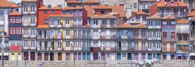 Porto riverfront with row of houses Douro River