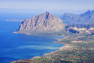 View to coast of Trapani and Monte Cofano