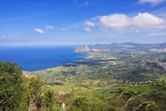 View to coast of Trapani and Monte Cofano