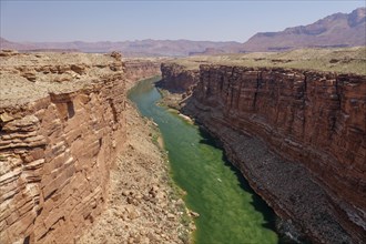 Colorado River with rafts