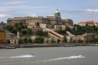 Castle palace at the Danube seen from the Pest district