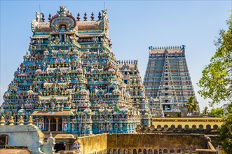 Colorful and ornate Hindu temples