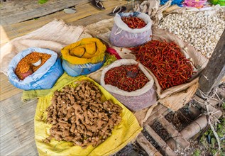 Market stand with spices