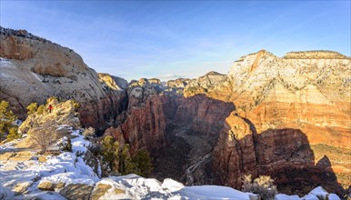 View from Angels Landing towards Zion Narrows on Virgin River