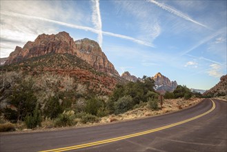 Highway Mount Carmel Highway through Zion Canyon