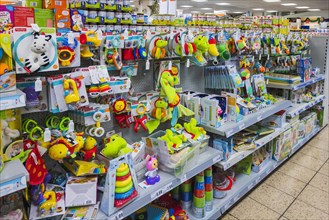 Colorful toys for toddlers in supermarkets