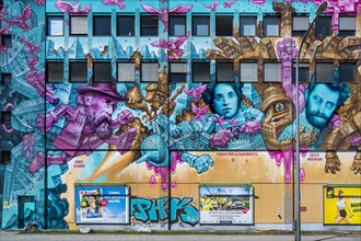 Facade with graffiti