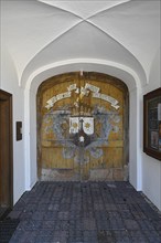 Historical painted wooden gate