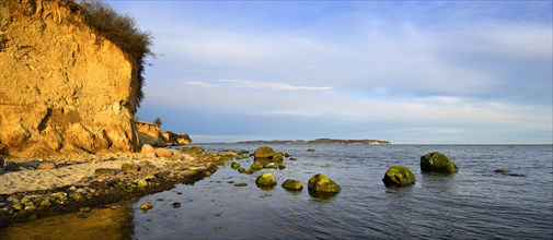 Bluff and boulders in the evening light