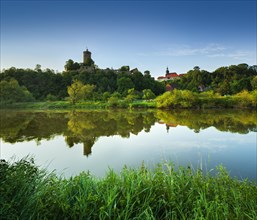 Schonburg village and castle in the Saale valley