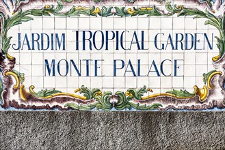 Entrance sign with Azulejo tiles