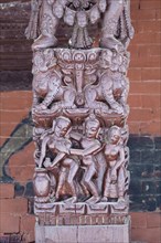 Erotic wood carvings at Bachhareshwari temple