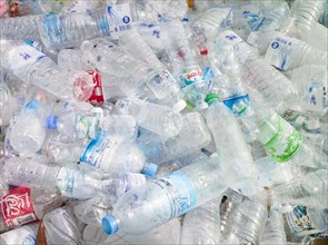 Many plastic bottles for recycling