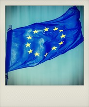Polaroid photograph of an EU flag