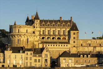 Amboise chateau at sunset on the Loire River