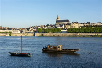 View of the Loire with its traditional boats