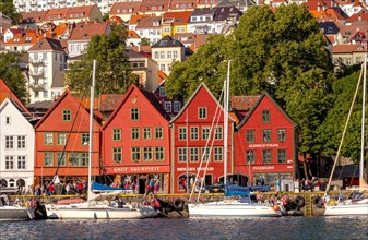 Colourful row of wooden houses in the harbour of Bryggen