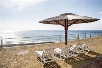 Empty beach promenade