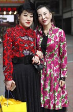 Chicly dressed women shopping at Jie Fang Bei