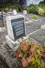 Grave with German inscription at the German cemetery