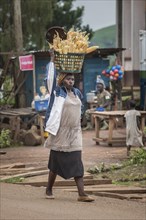Corn seller on way to market