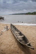 Dugout canoe on the beach