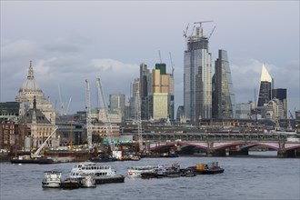 Panorama at the Thames with St.PaulÂ´s Cathedral and Blackfriars Bridge