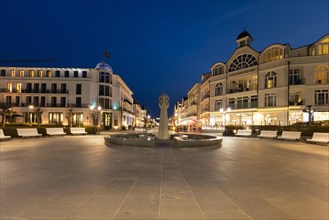 Clock tower and fountain