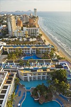 Beach and hotels from El Moro Tower of El Cid Resort