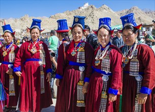 Ladakhi people with traditional costumes