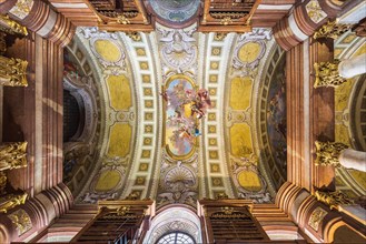 View of the ceiling of the Austrian National Library in Vienna