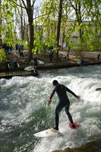 Surfers on the Eisbach