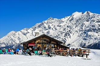 Mountain hut on slope, Les Contamines-Montjoie