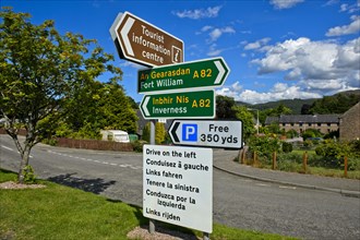 Road signs at junction in Fort Augustus