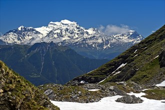 Grand Combin massif over the Rhone valley