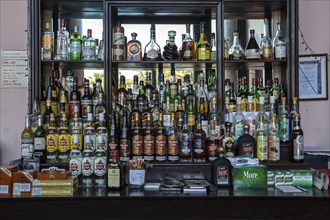 Various spirits in a bar