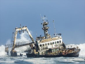 Wreck of the Ziela in the Atlantic