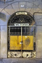 Closed gate of Hotel Victoria