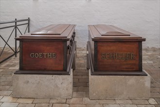 Coffins of Goethe and Schiller in royal crypt